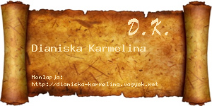 Dianiska Karmelina névjegykártya